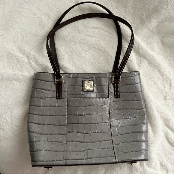 Dooney & Bourke Handbags - Like New Dooney & Bourke Grey Crocodile Lexington Tote